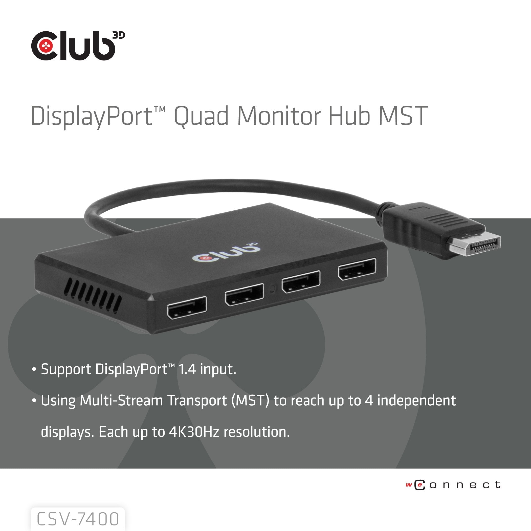 EAN 8719214473679 - CLUB3D CSV-7400 divisor de video 4x DisplayPort imagen 3