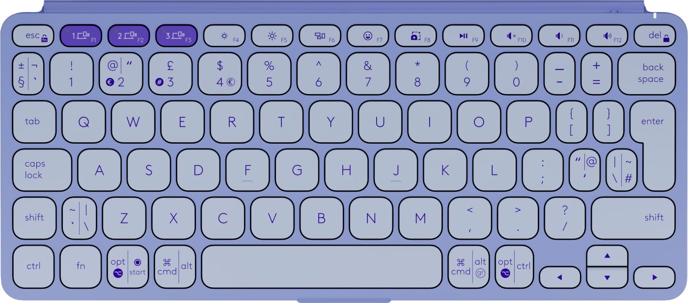 Teclado Ingles Logitech Keys-To-Go 2 Universal Bluetooth Qwerty Internacional De Ee.Uu. Lila