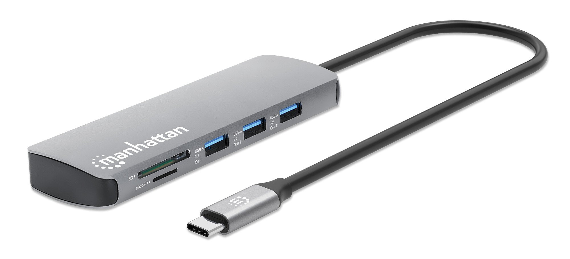 EAN 766623190459 - Manhattan 190459 base para portátil y replicador de puertos Alámbrico USB 3.2 Gen 1 (3.1 Gen 1) Type-C Gri imagen 1