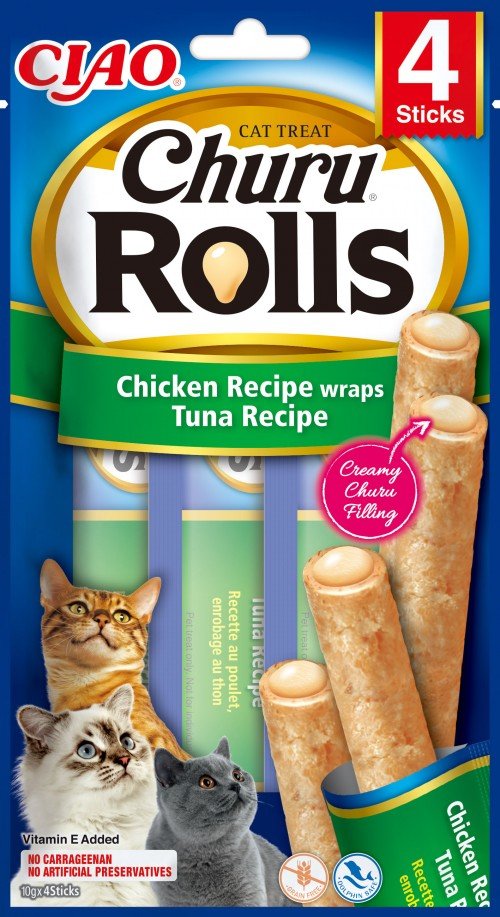 Goma Para Gatos Inaba Churu Rolls Chicken Recipe Wraps Tuna Recipe 4x10 G