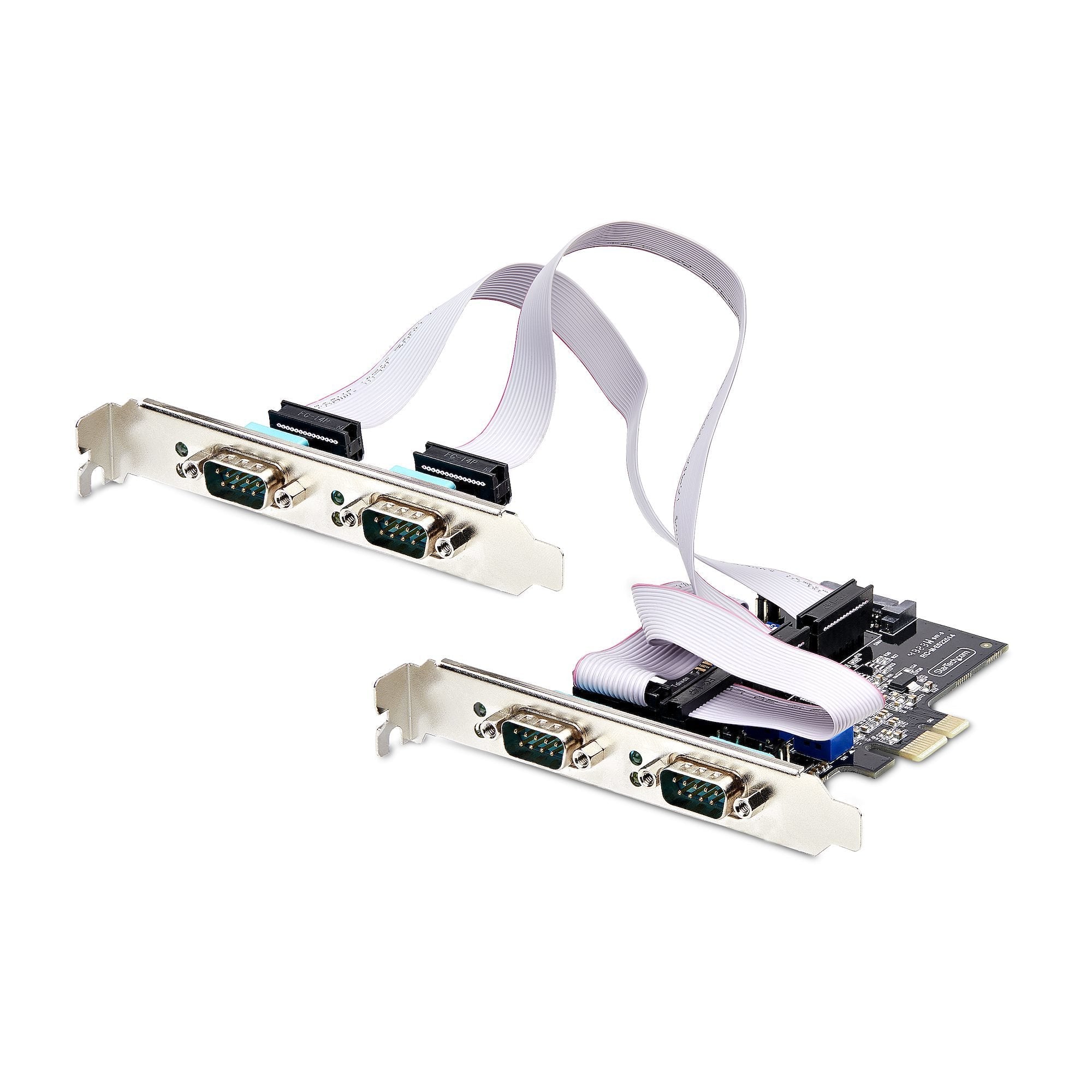 Startech Tarjeta Serie Pci Express De 4 Puertos Db9 - Serial Rs232/Rs422/Rs485 - Taa - Uart 16c1050 - Esd De Nivel 4 - Con Brackets De Perfil Bajo