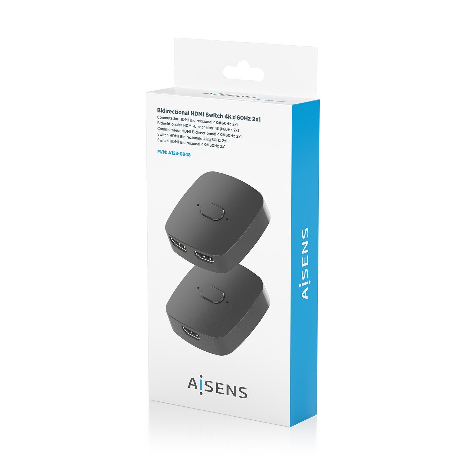 Aisens Hdmi Conmutador Switch 4k@60hz 2x1, Negro