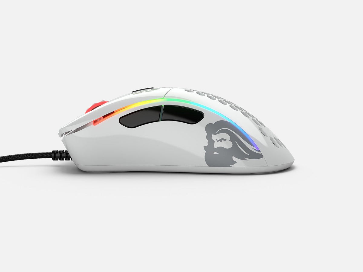 Souris Filaire Gamer Glorious Pc Gaming Race Model D Rgb (Blanc Brillant)