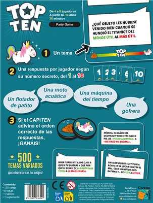 Juego De Mesa Top Ten Pegi 14