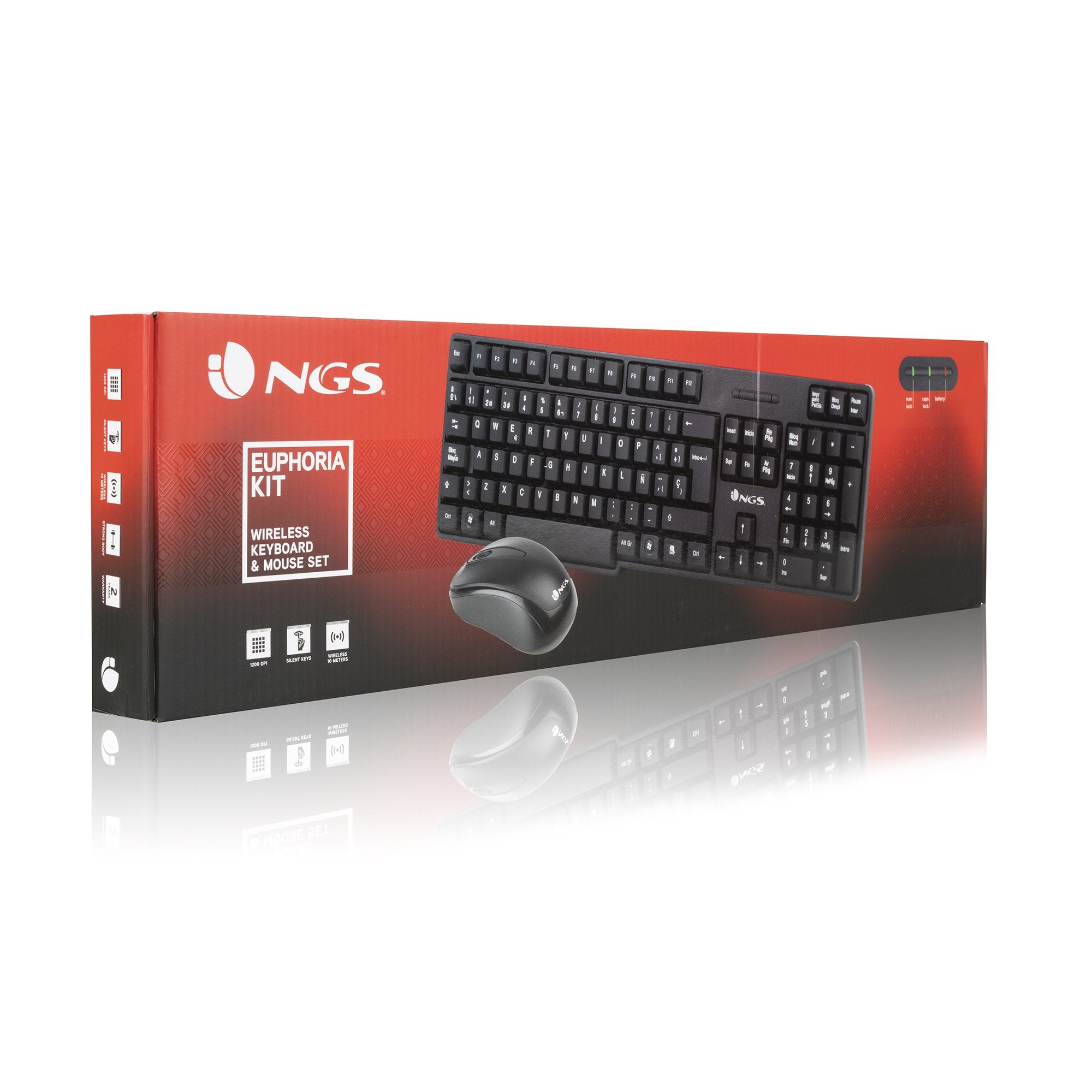 EAN 8435430620825 - NGS EUPHORIA KIT teclado Ratón incluido Universal RF inalámbrico QWERTY Inglés Negro imagen 9