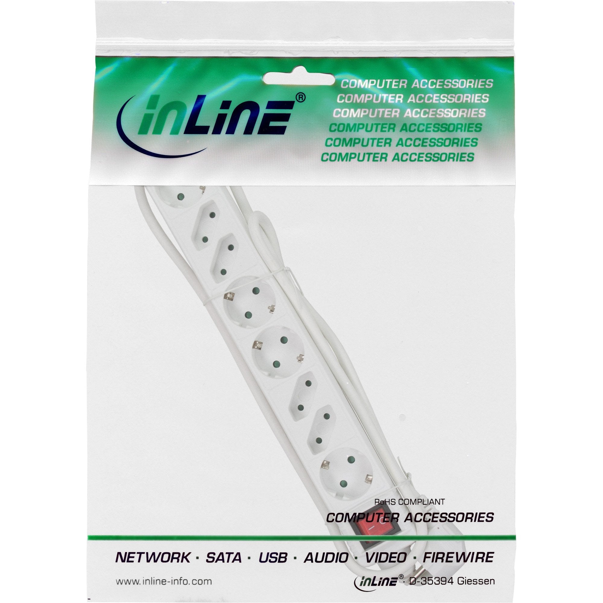 EAN 4043718188208 - InLine 16483T base múltiple 3 m 4 salidas AC Blanco imagen 3