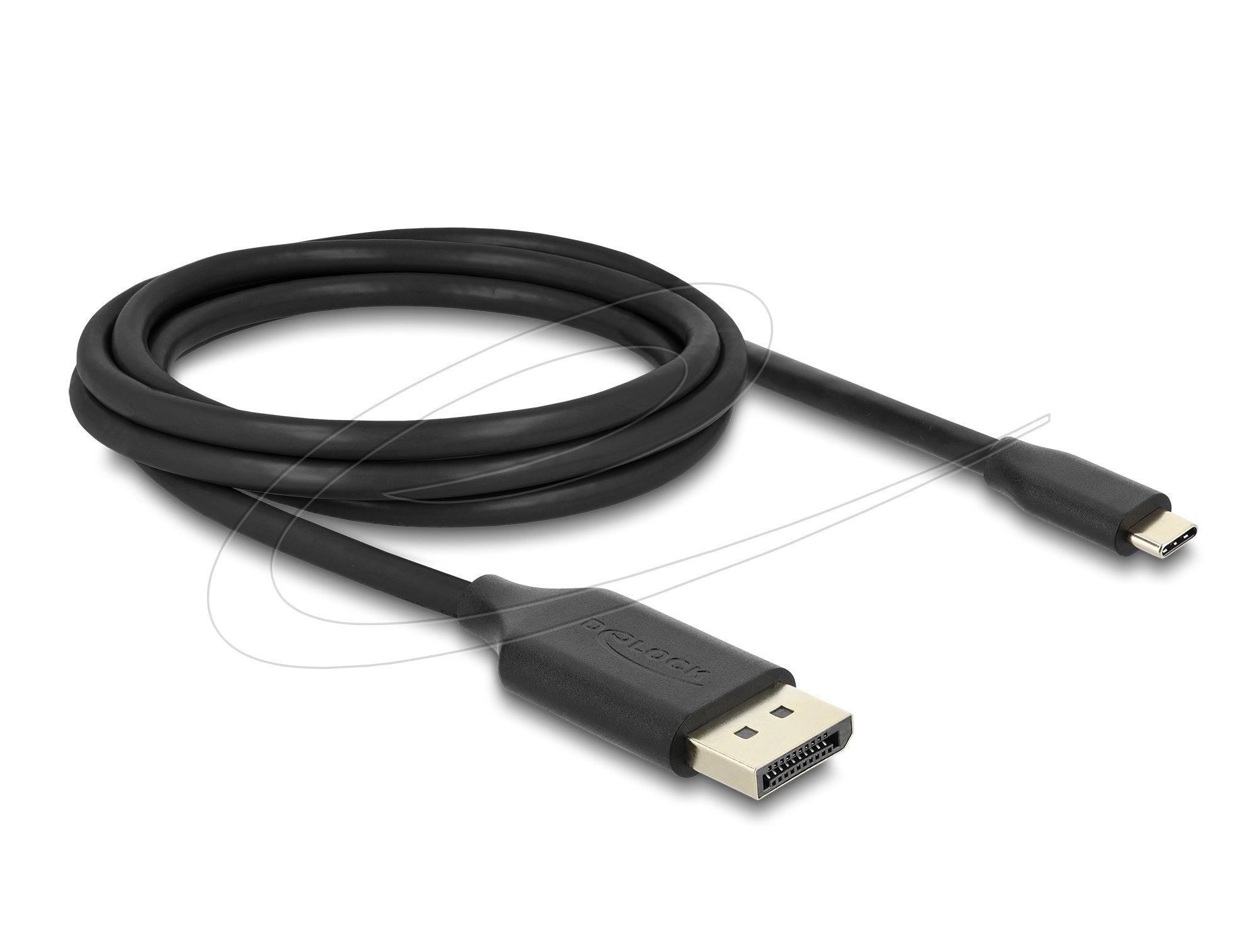 Delock Usb Type-C Zu Displayport Cable (Dp Alt Mode) 8k 60 Hz Mit Hdr Funktion 2 M Schwarz