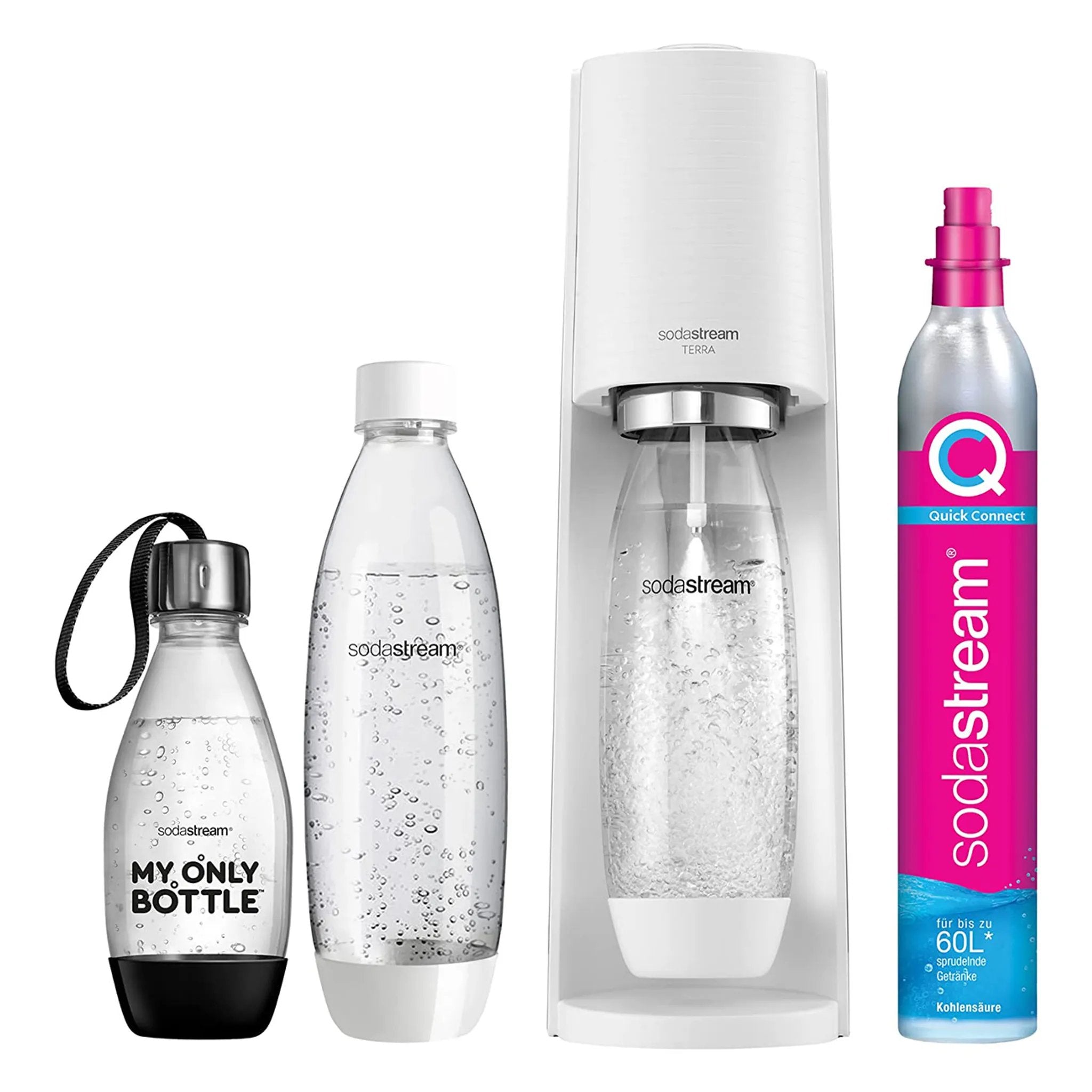 Dispensador De Agua Sodastream Terra Weiss Vorteilspack Mit 3 Flaschen