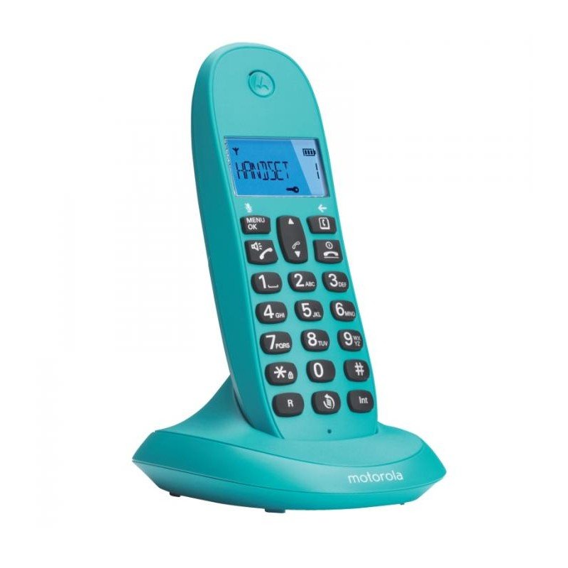 Telef. Inalambrico Dect Digital Motorola C1001lb+ Turquesa/Pantalla Retroiluminada/Manos Libres 107c1001turquesa
