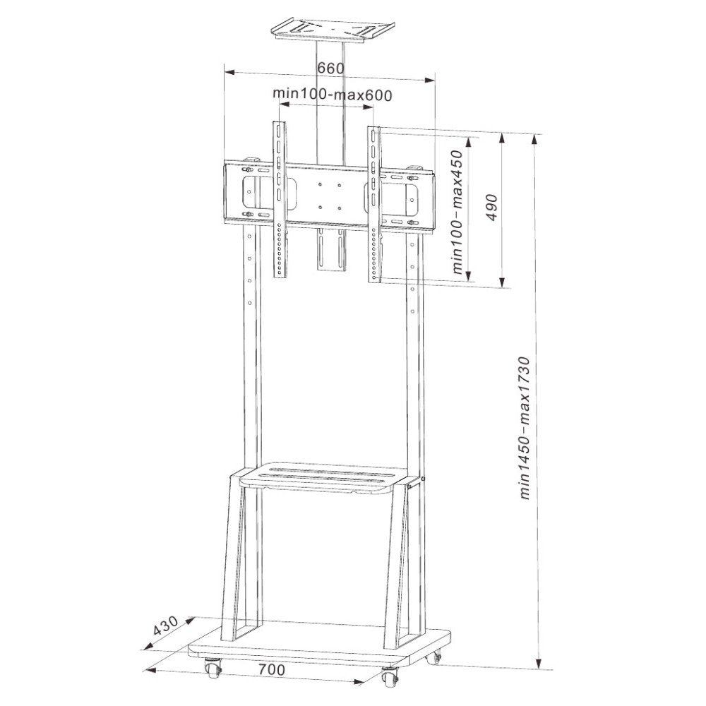 EAN 8051128106107 - Techly ICA-TR33 soporte para pantalla de señalización 177,8 cm (70") Negro imagen 3