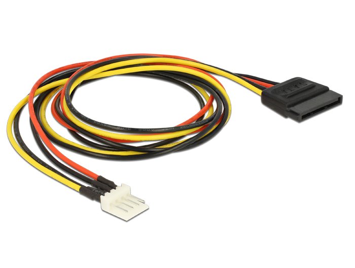 Delock Stromcable Sata 15 Pin Buchse > 4 Pin Floppy Stecker 60 Cm