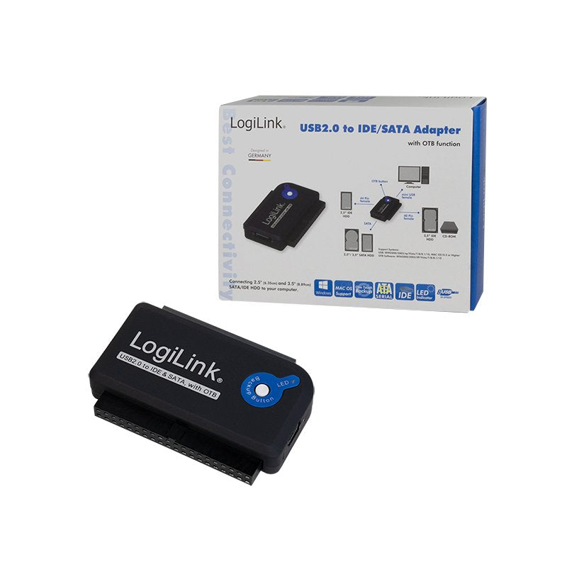 Logilink Adaptador Usb 2.0 A Ide Y Sata Con Alimentacion Negro Au0006c