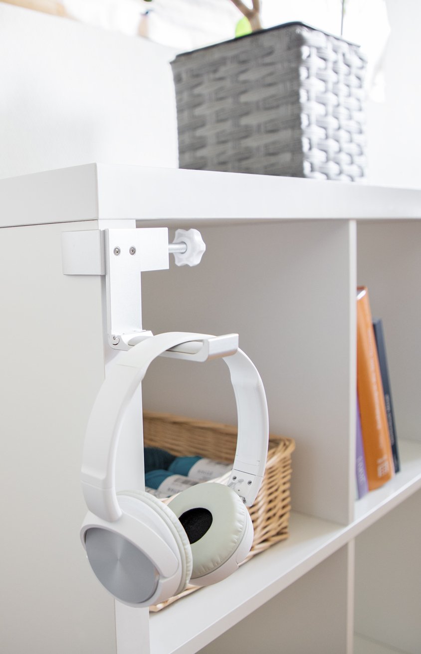 Delock 18450 Soporte Para Auriculares Ajustable Para Colocar En Escritorio, Aluminio, Plata