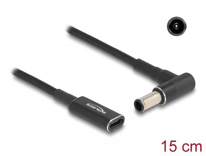 Delock 60043 Cable De Carga Portátil Usb Type-C Hembra A Sony 6,0 X 4,3 Mm Macho En Ángulo De 90° 15 Cm