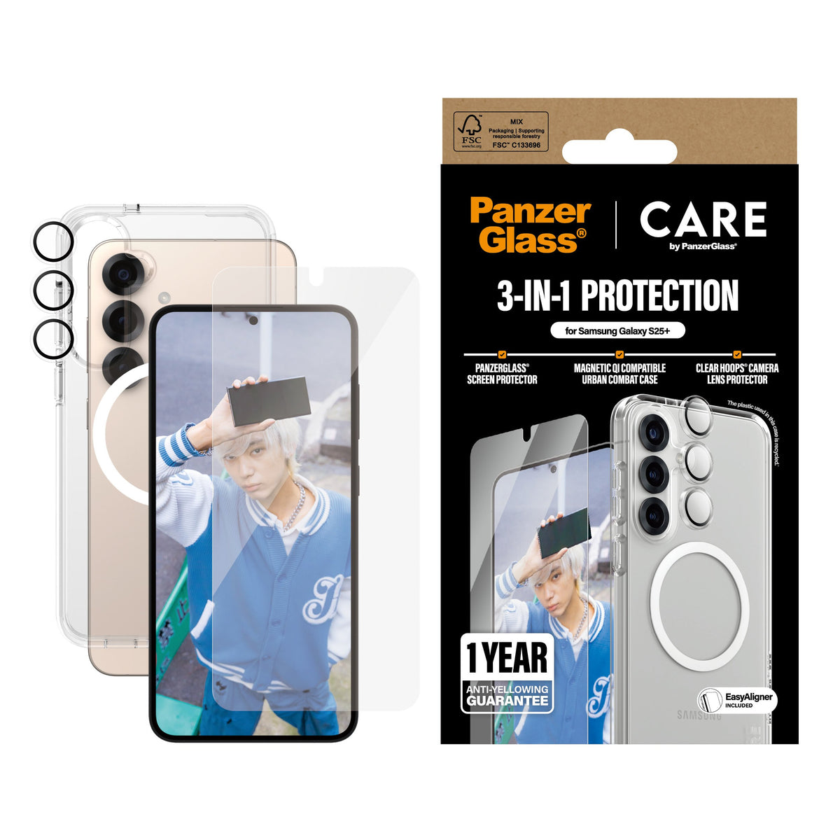 EAN 5715685016141 - PanzerGlass ® | CARE™ by ® 3-in-1 Bundle Samsung Galaxy S25+ Protector de pantalla 1 pieza(s) imagen 2
