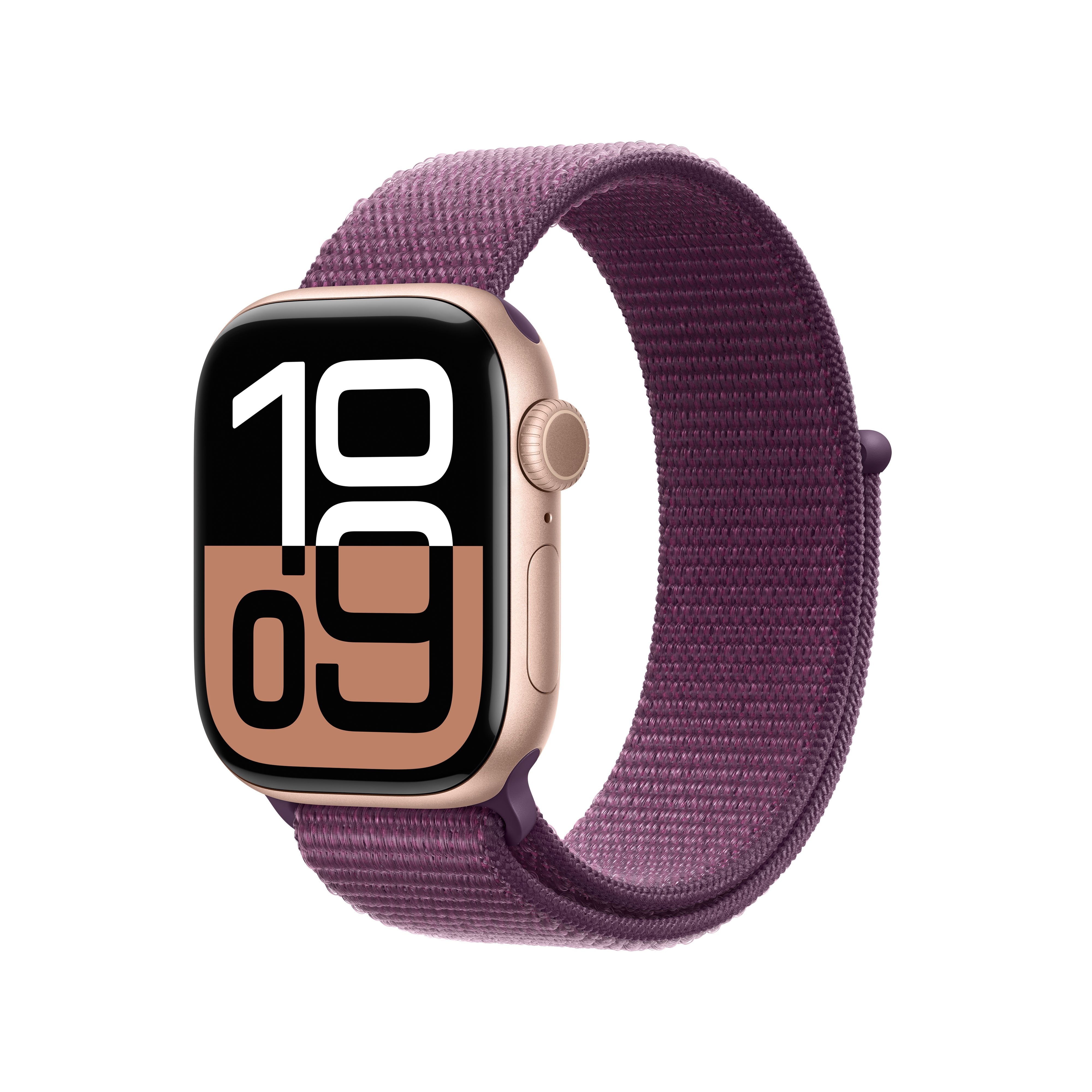 Apple Apple Watch Series 10 Gps 42mm Rose Gold Aluminium Case With Plum Sport Loop