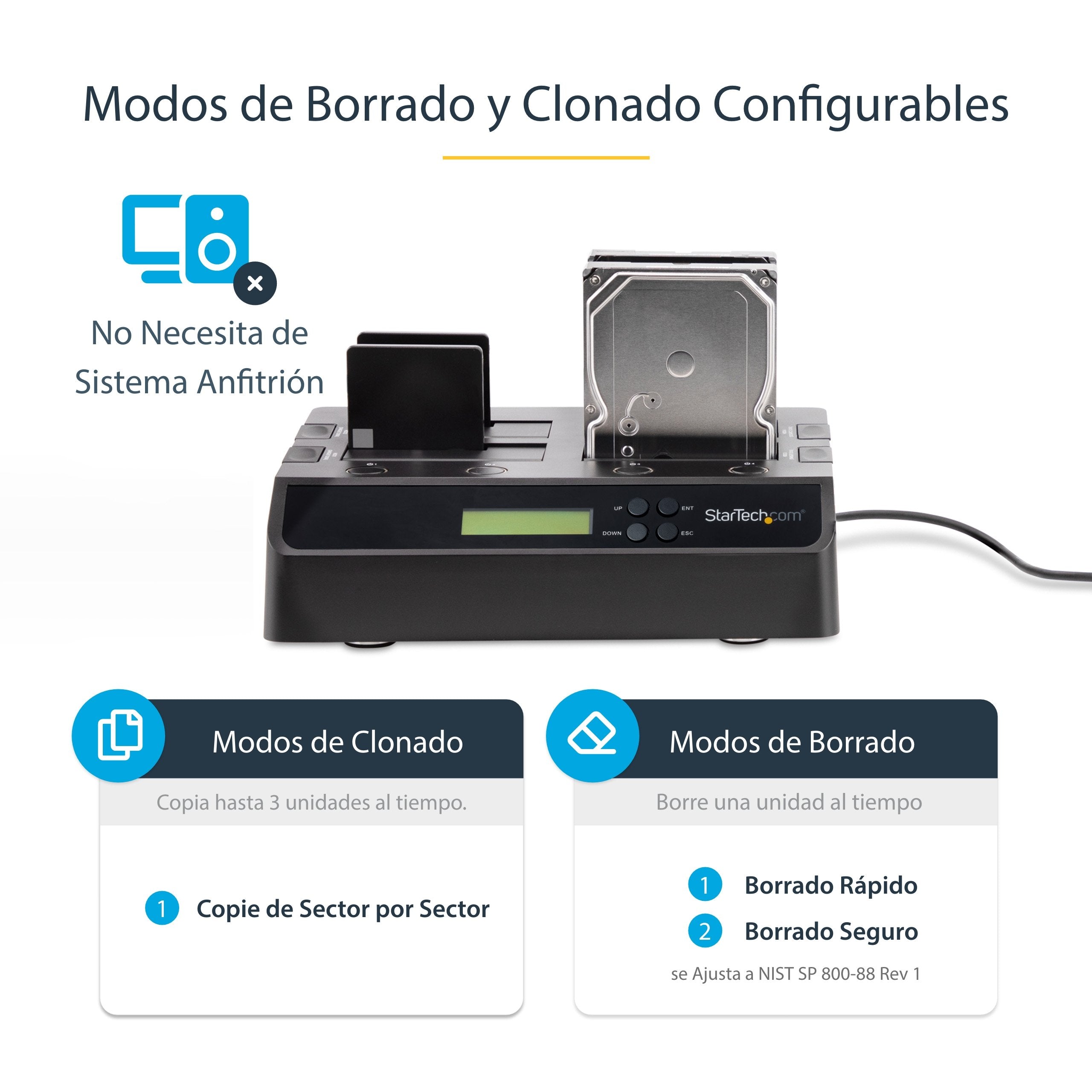 EAN 0065030843881 - StarTech.com SATDOCK4U3RE duplicador de datos y soporte Duplicador de HDD (discos duros) Negro 3 copias imagen 10