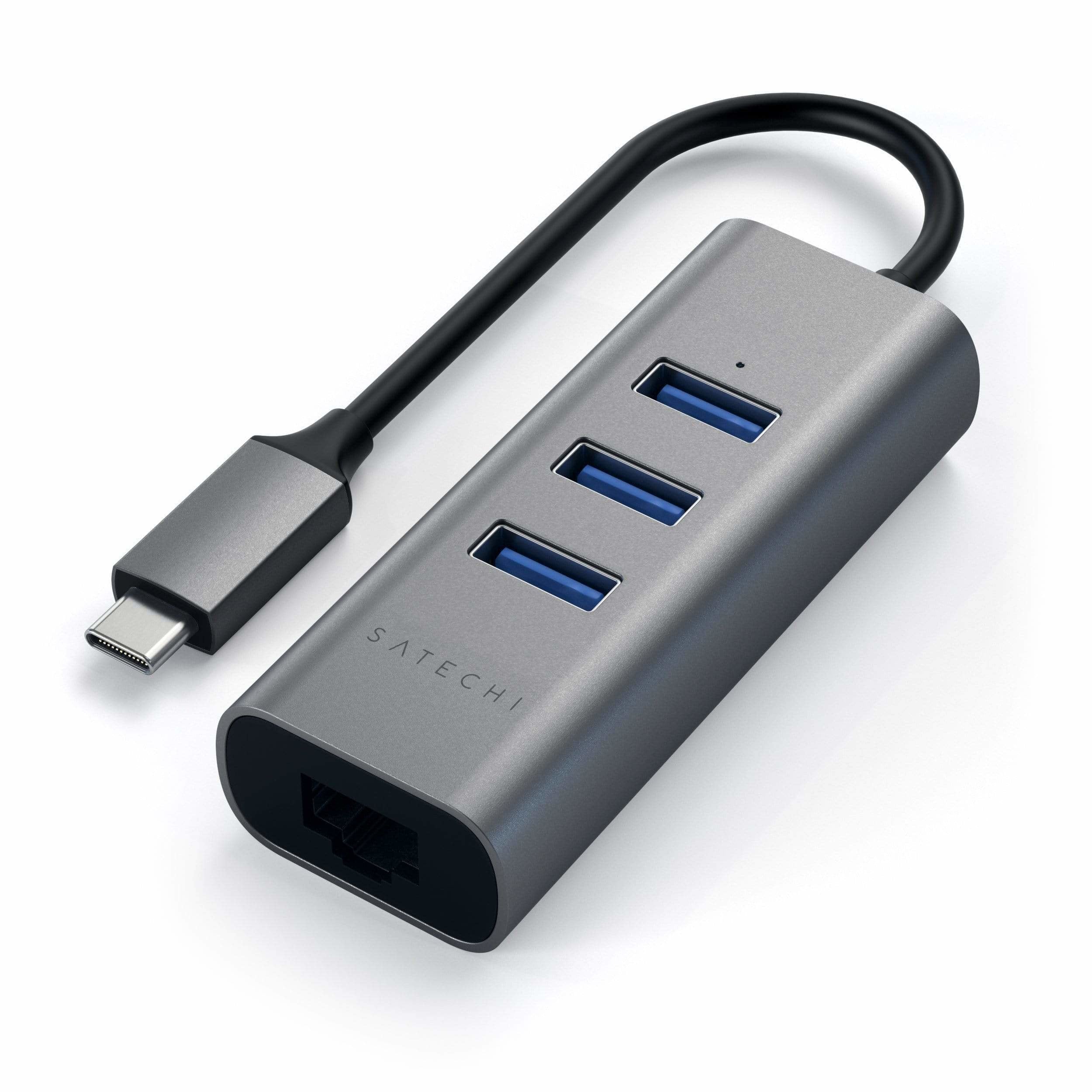 Satechi Type-C 2-In-1 3 Port Usb 3.0 Hub & Ethernet, 4 In 1, St-Tc2n1usb31am