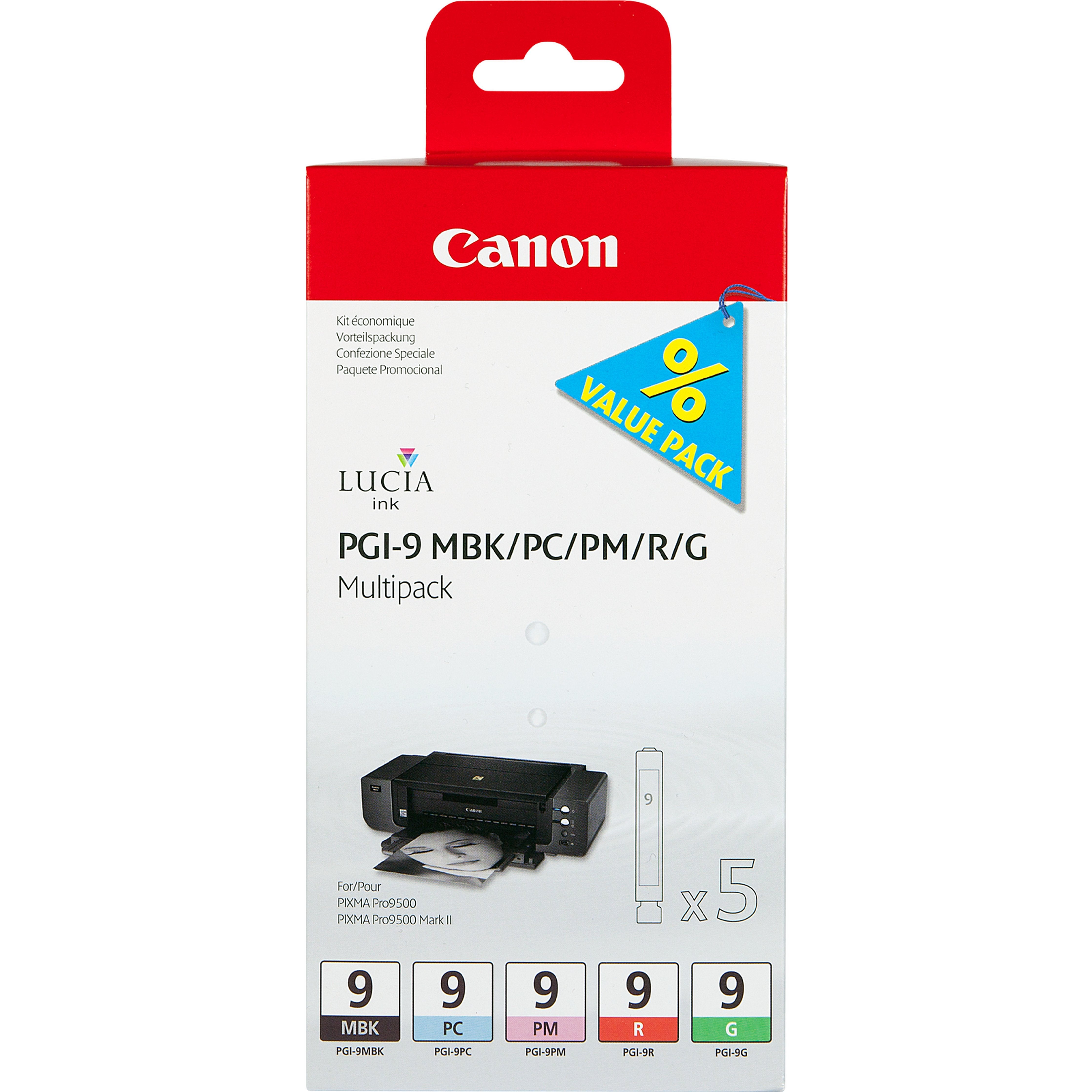 EAN 4053162243163 - Canon 1033B013 cartucho de tinta 5 pieza(s) Original Rendimiento estándar Verde, Negro mate, Fotos cian, imagen 1