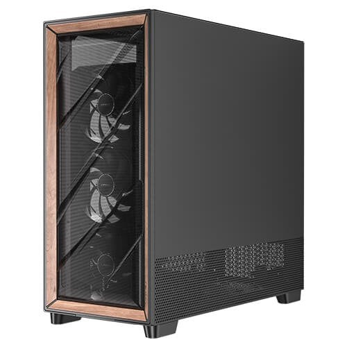 Caja Pc Antec Flux Pro_euv Wood Atx 2xusb3.0 Sin Fuente Negro