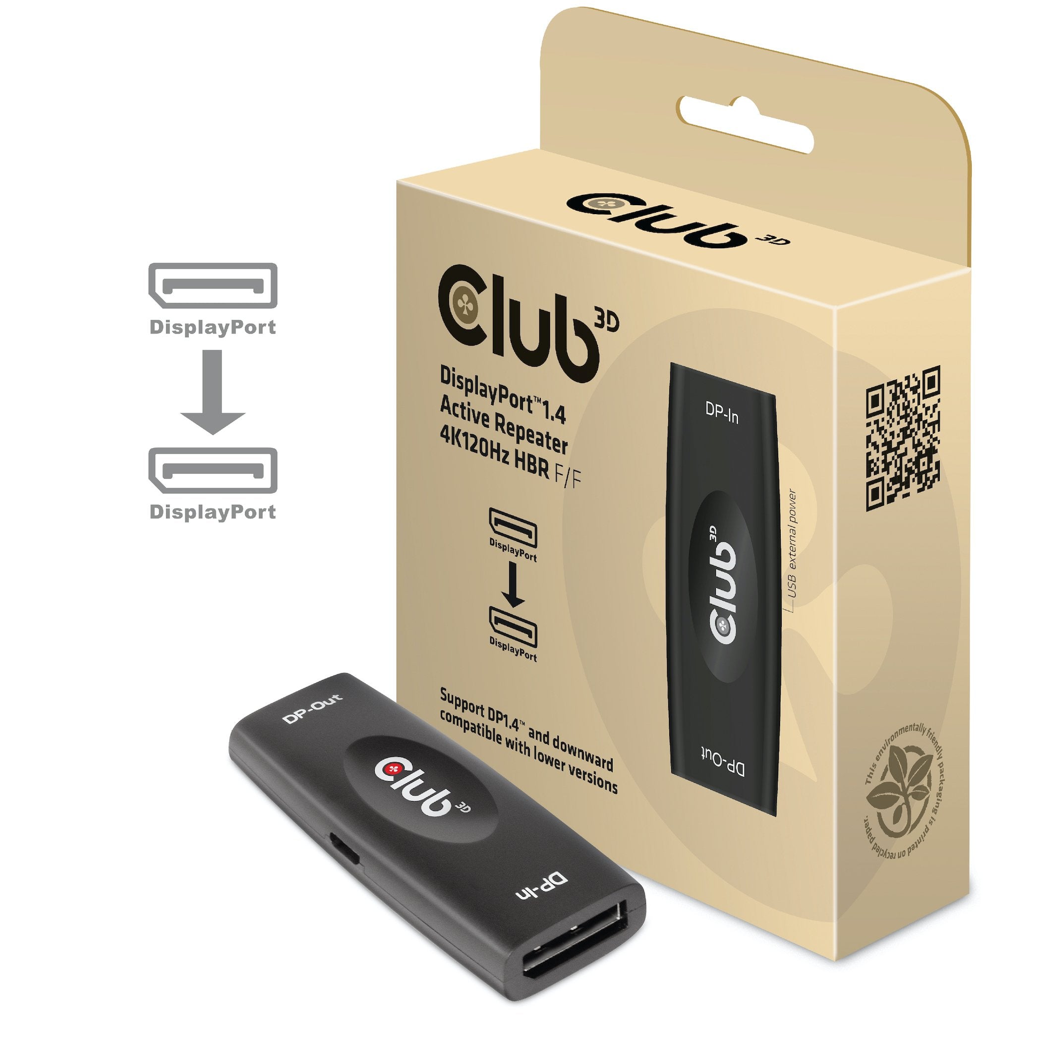 EAN 8719214471590 - CLUB3D CAC-1007 cambiador de género para cable DisplayPort Negro imagen 1