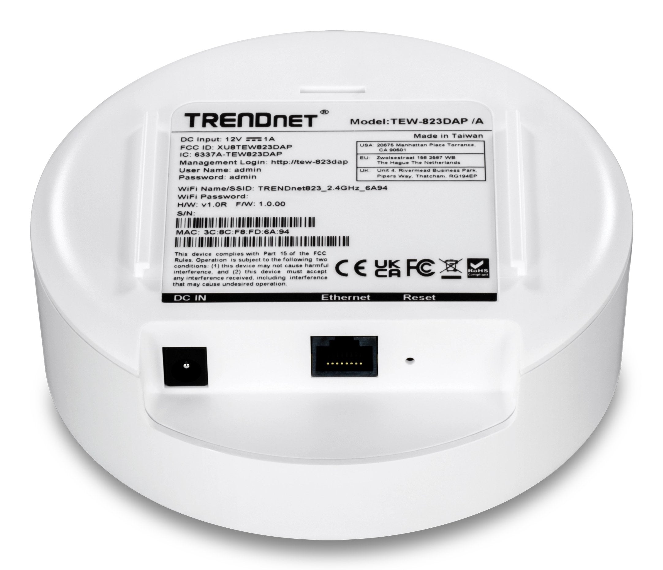 EAN 0710931131130 - Trendnet TEW-823DAP punto de acceso inalámbrico 1267 Mbit/s Blanco Energía sobre Ethernet (PoE) imagen 6