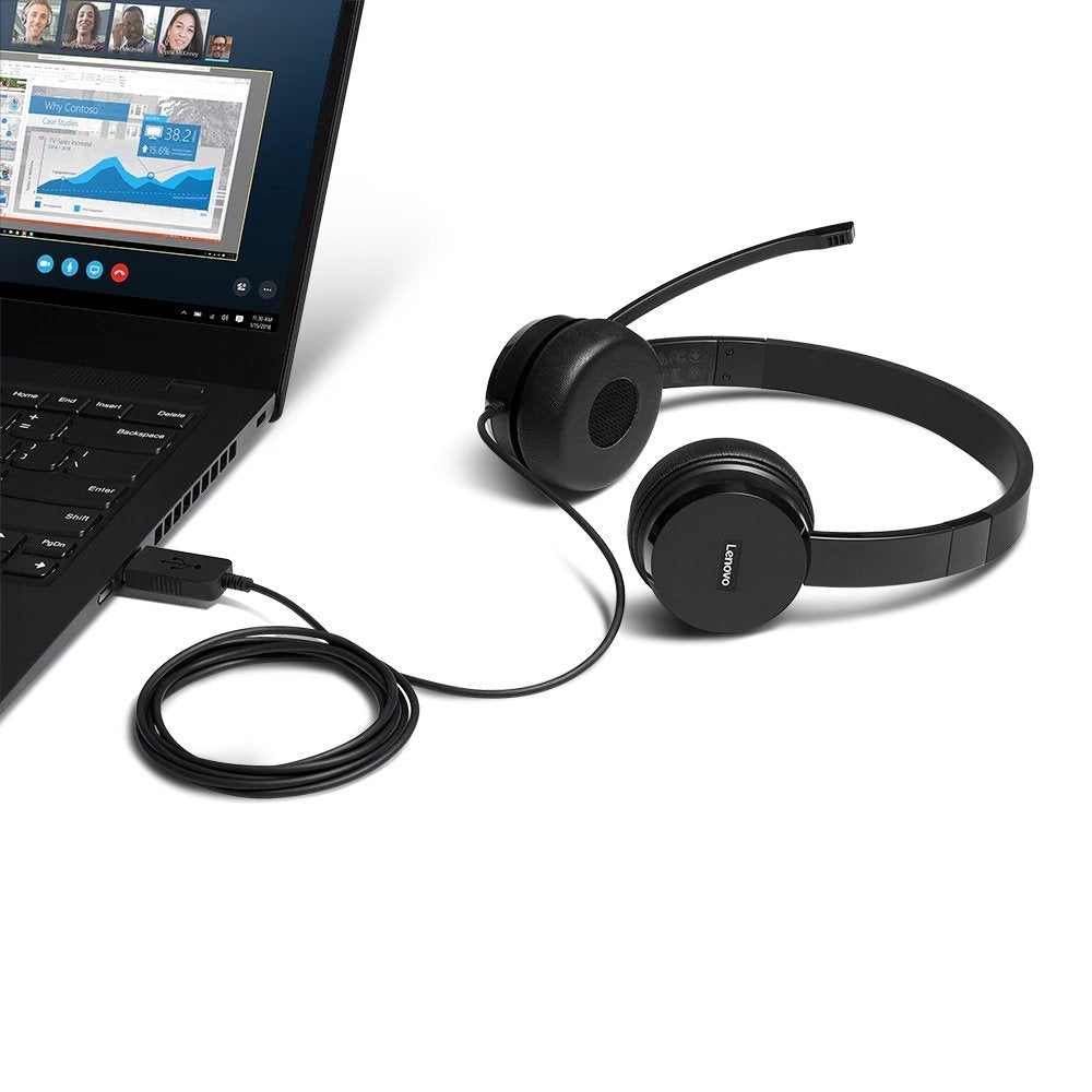 EAN 0194632382938 - Lenovo 4XD0X88524 auricular y casco Auriculares Alámbrico Diadema Oficina/Centro de llamadas Negro imagen 3