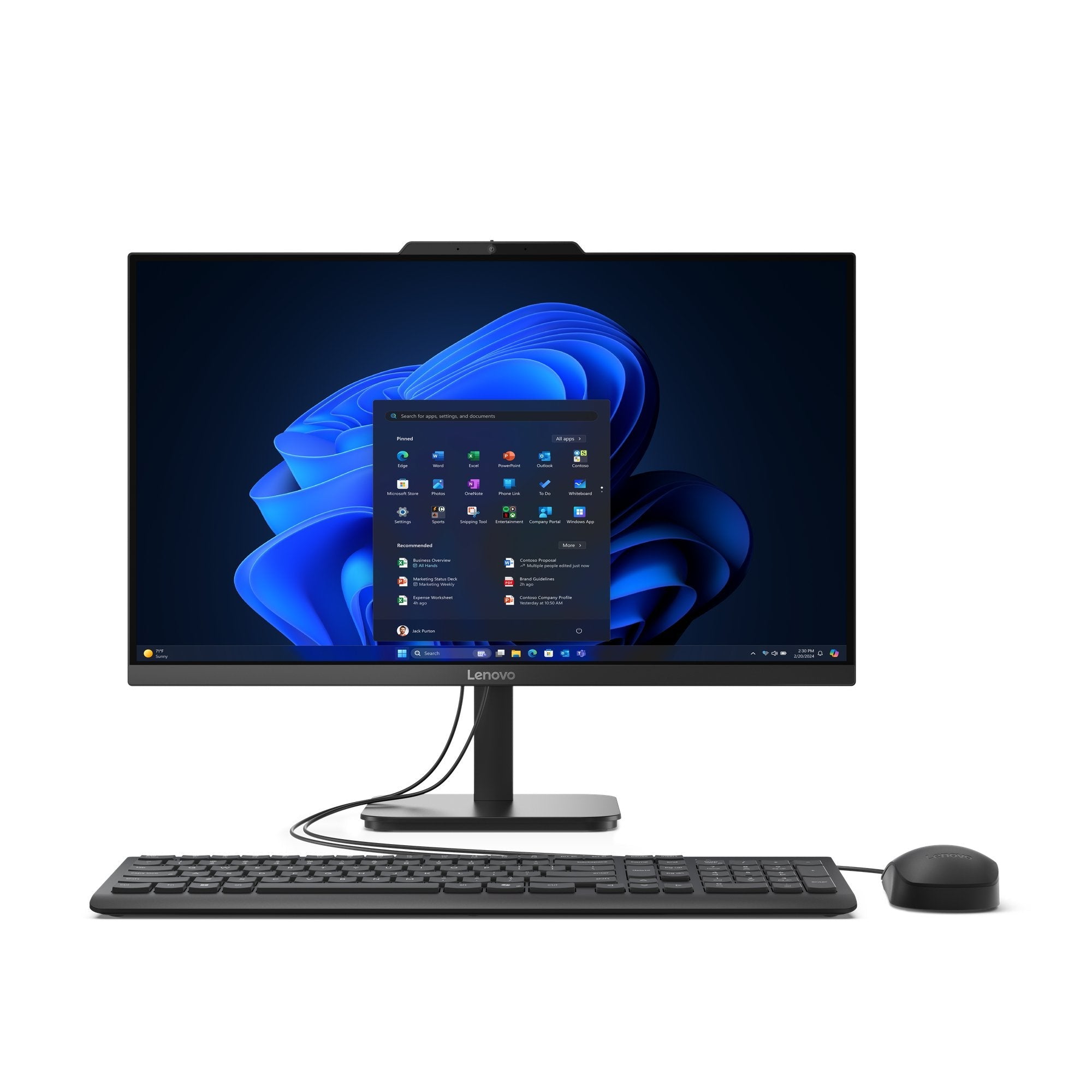 Ordenador All In One Lenovo V100 Intel N100 24" 8gb 512gb W11pro Inc. Teclado Y Mouse