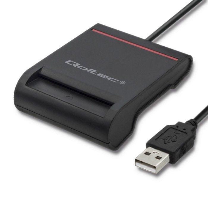 Lector De Tarjetas Externo Qoltec 50642 Smart Chip Id Card Scanner Usb 2.0 Plug&Play Lector De Tarjeta Magnética Usb Negro
