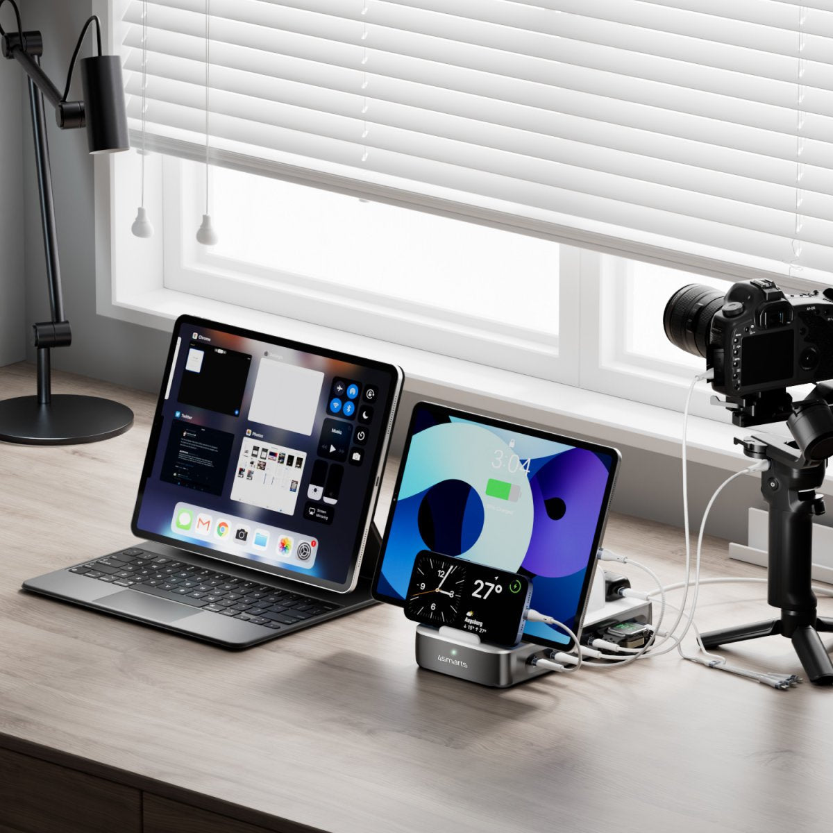 EAN 4252011910038 - 4smarts 541277 organizador para estación de carga Independiente ABS, Policarbonato Gris imagen 7