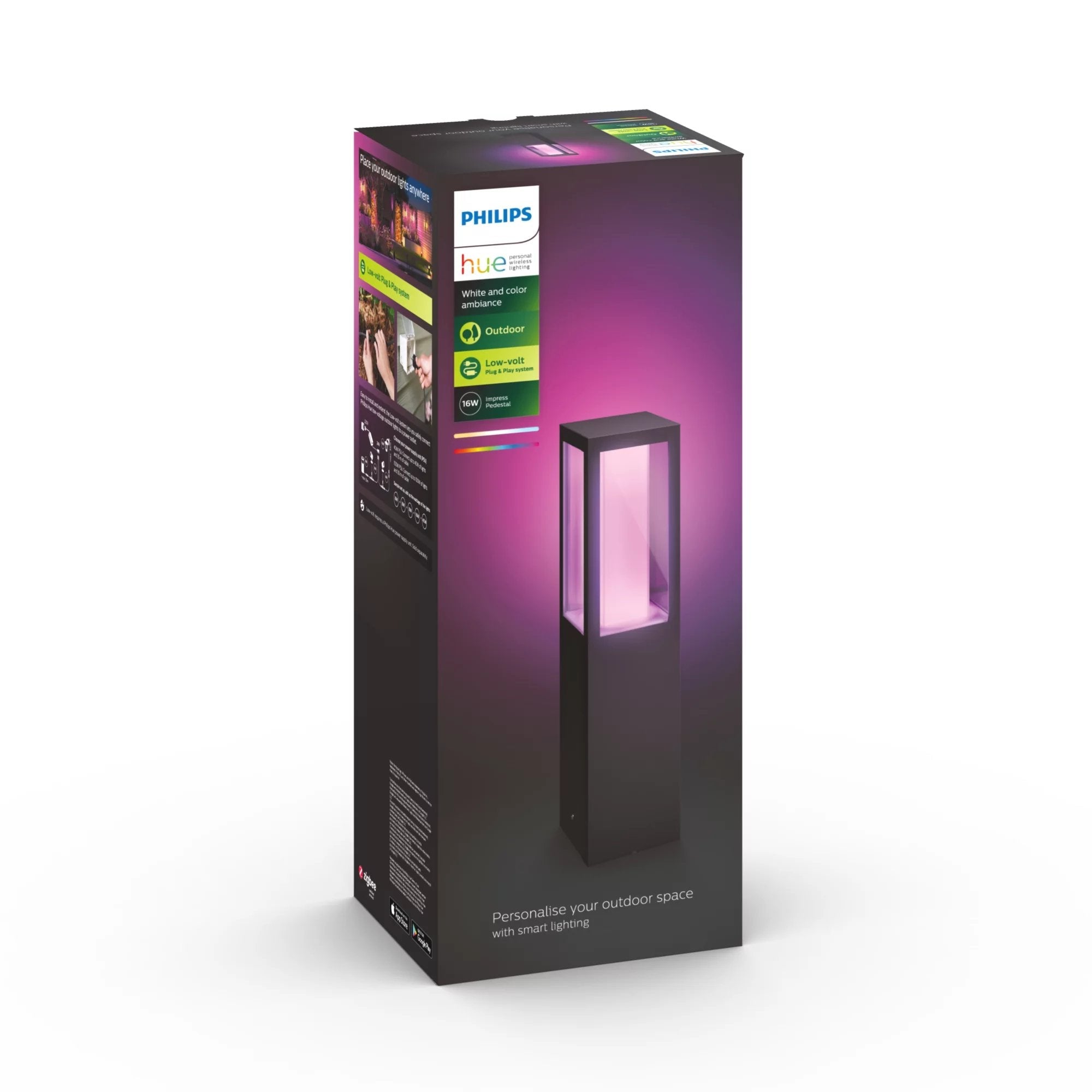 Philips Hue White And Color Ambiance Lámpara De Pedestal Para Exteriores Impress