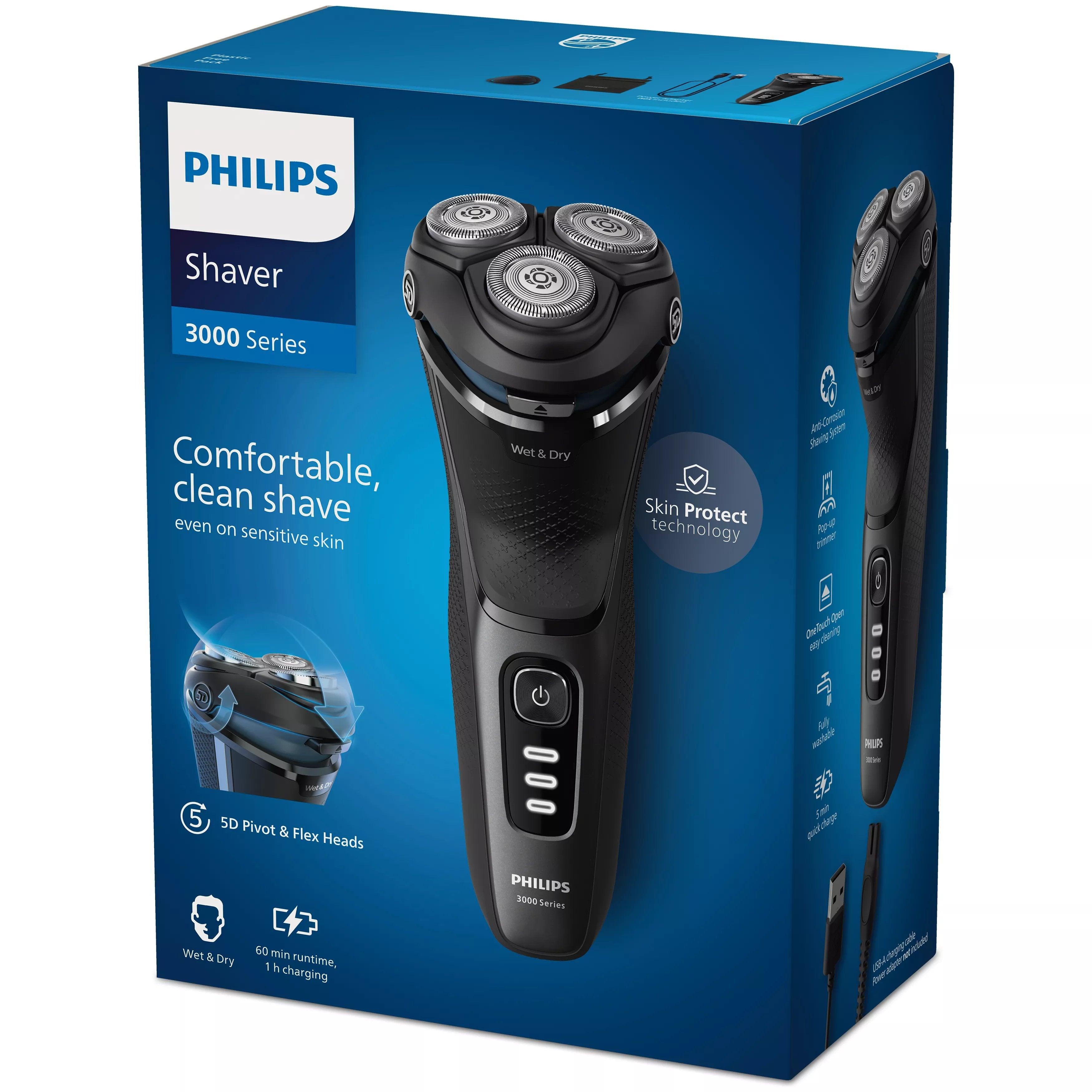 EAN 8720689018609 - Philips 3000 series S3244/12 afeitadora Máquina de afeitar de rotación Recortadora Negro imagen 5