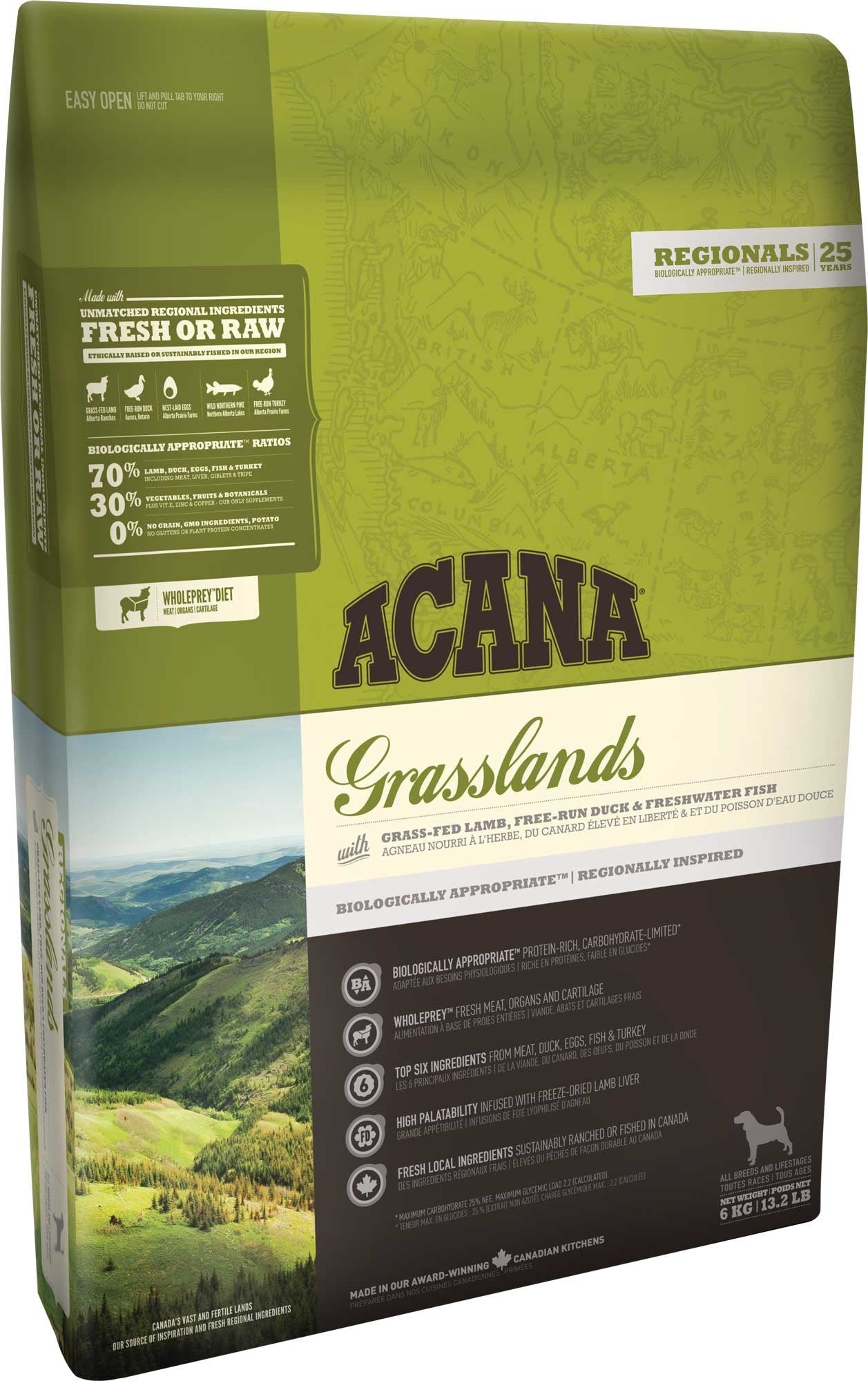 EAN 0064992542115 - Acana Dog TF Regionals Grasslands 11,4 kg Adulto Pato, Egg, Pescados, Cordero imagen 1
