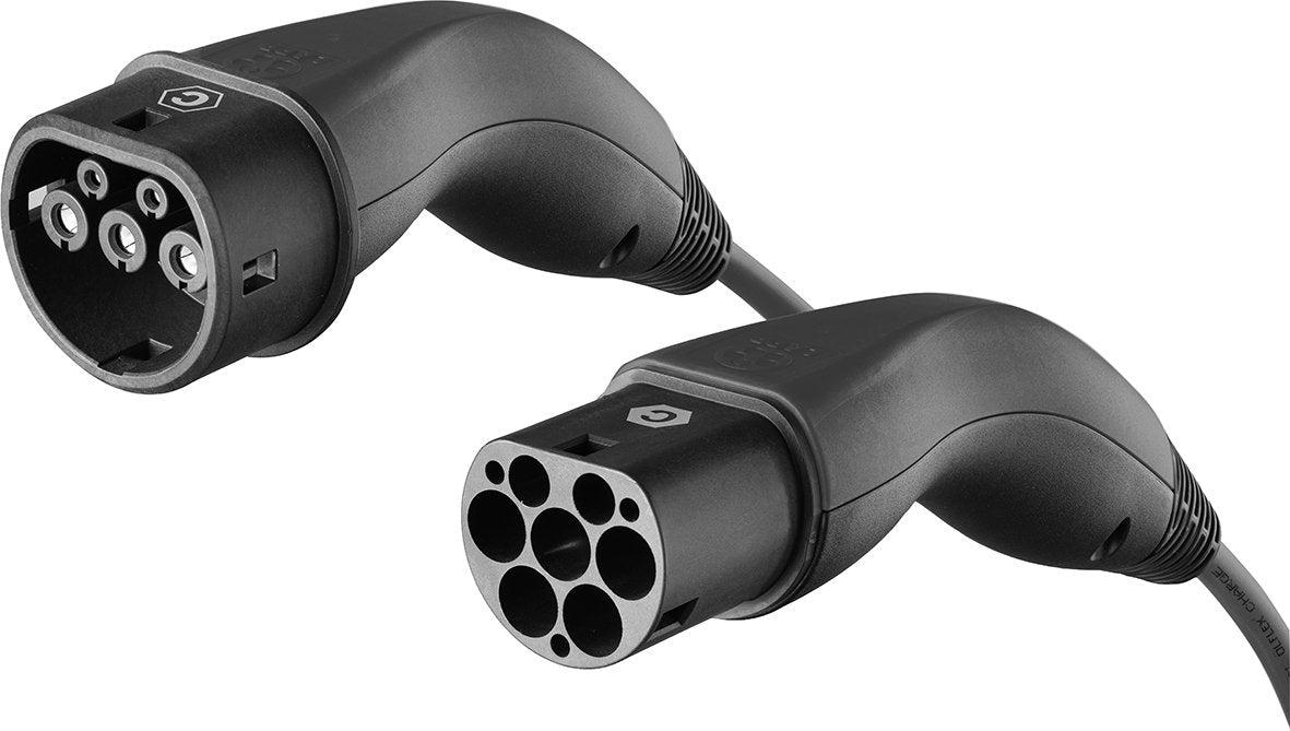 Cable Ve Carga, Tipo 2 Mennekes 32a Monofasico 7,4kw 7,5 Metros Liso Negro Lapp Mobility