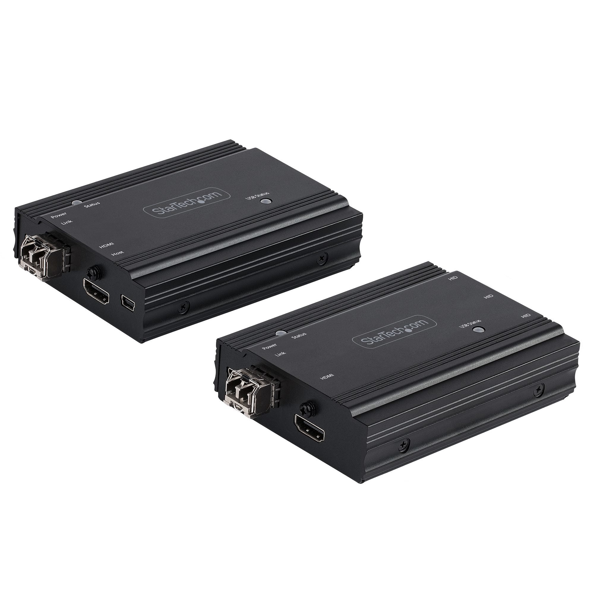Startech.Com Extensor Kvm Hdmi De 4k Por Fibra - Alargador De Consola Switch Kvm Con Vídeo Hdmi Y Usb Remoto - Hasta 300m (Multimodo) - Con 2 Módulos Sfp+ Mmf De 10gb - (Tx/Rx)