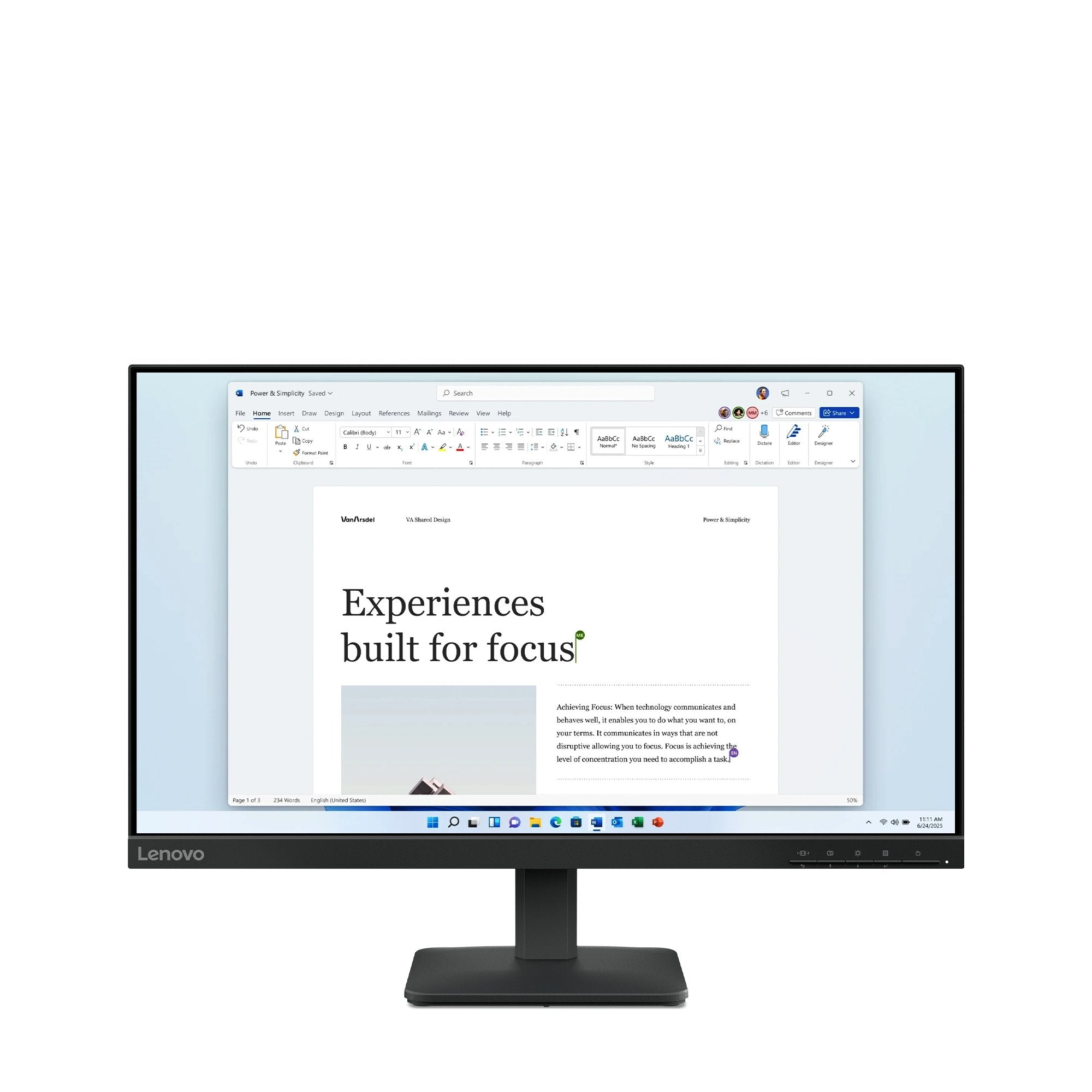 EAN 198156534620 - Lenovo L24-4e pantalla para PC 60,5 cm (23.8") 1920 x 1080 Pixeles Full HD LCD Negro imagen 1