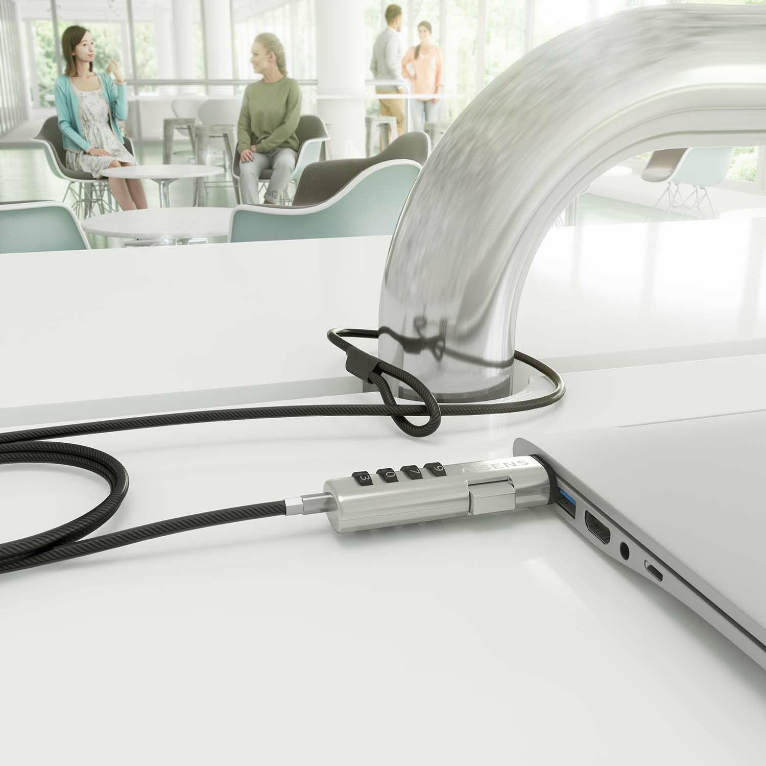 Aisens Cable De Seguridad Tipo Nano Para Portátiles Aslk-D50n05-Bk 1.5m