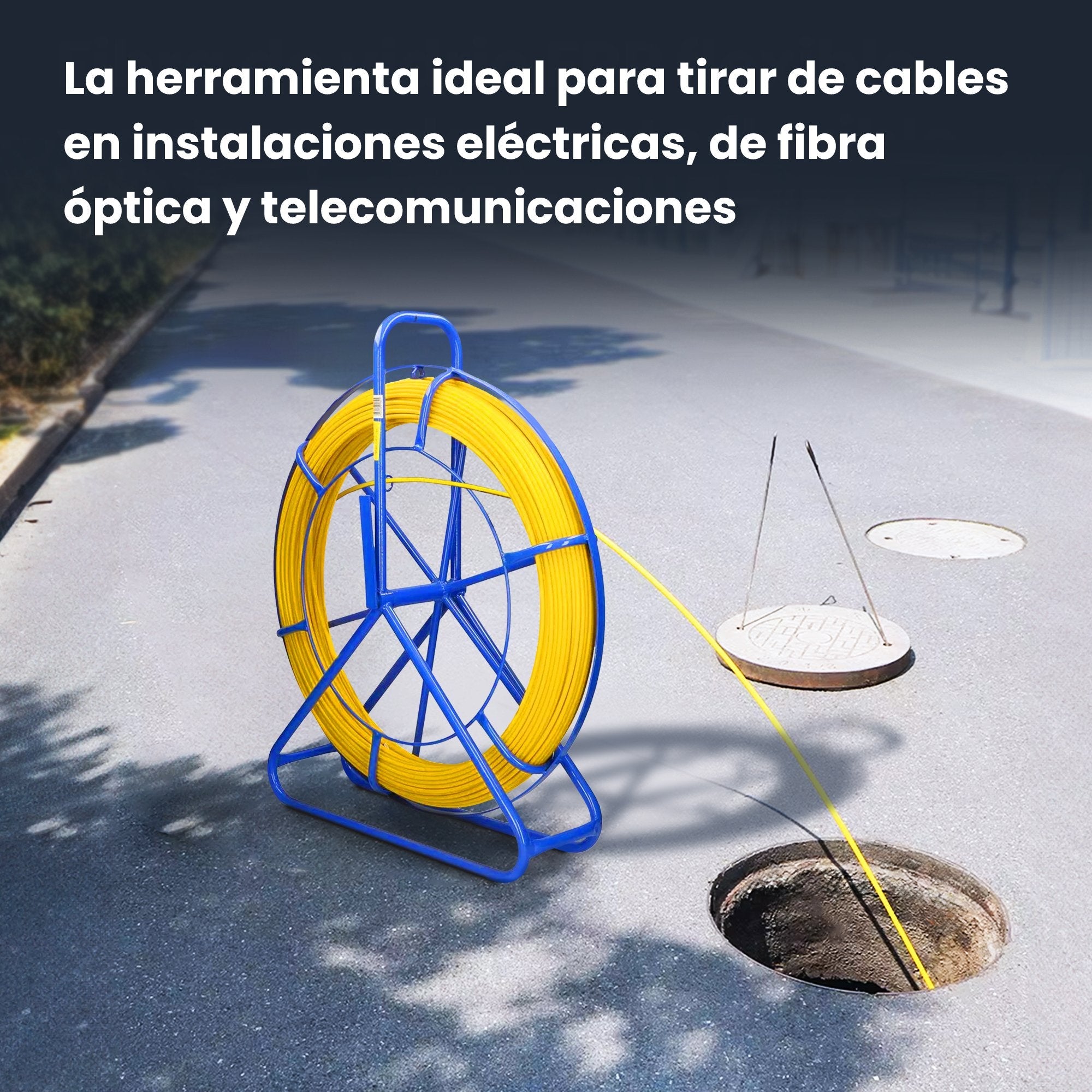 Extralink Pilot 6mm 200m Varilla De Tracción De Cable Fibra De Vidrio Frp, D. 6mm, L. 200m, Amarillo