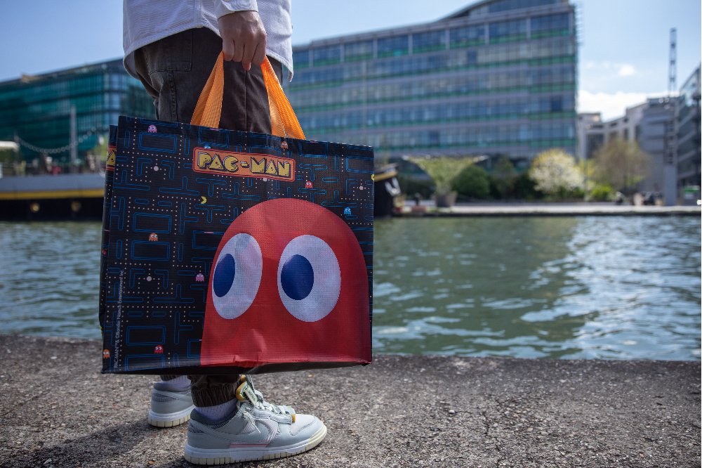 Pac-Man Bolsa Reciclable Con Asas 40x45x20 Cm Pac-Man