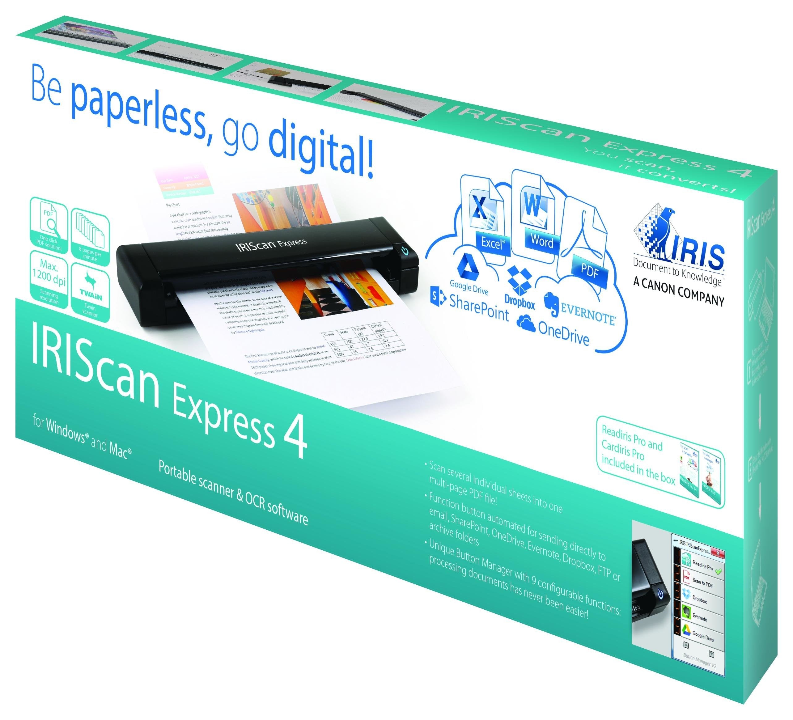 Iris Iriscan Express 4 1200 Dpi, 8ppm, A4, Usb, 400g
