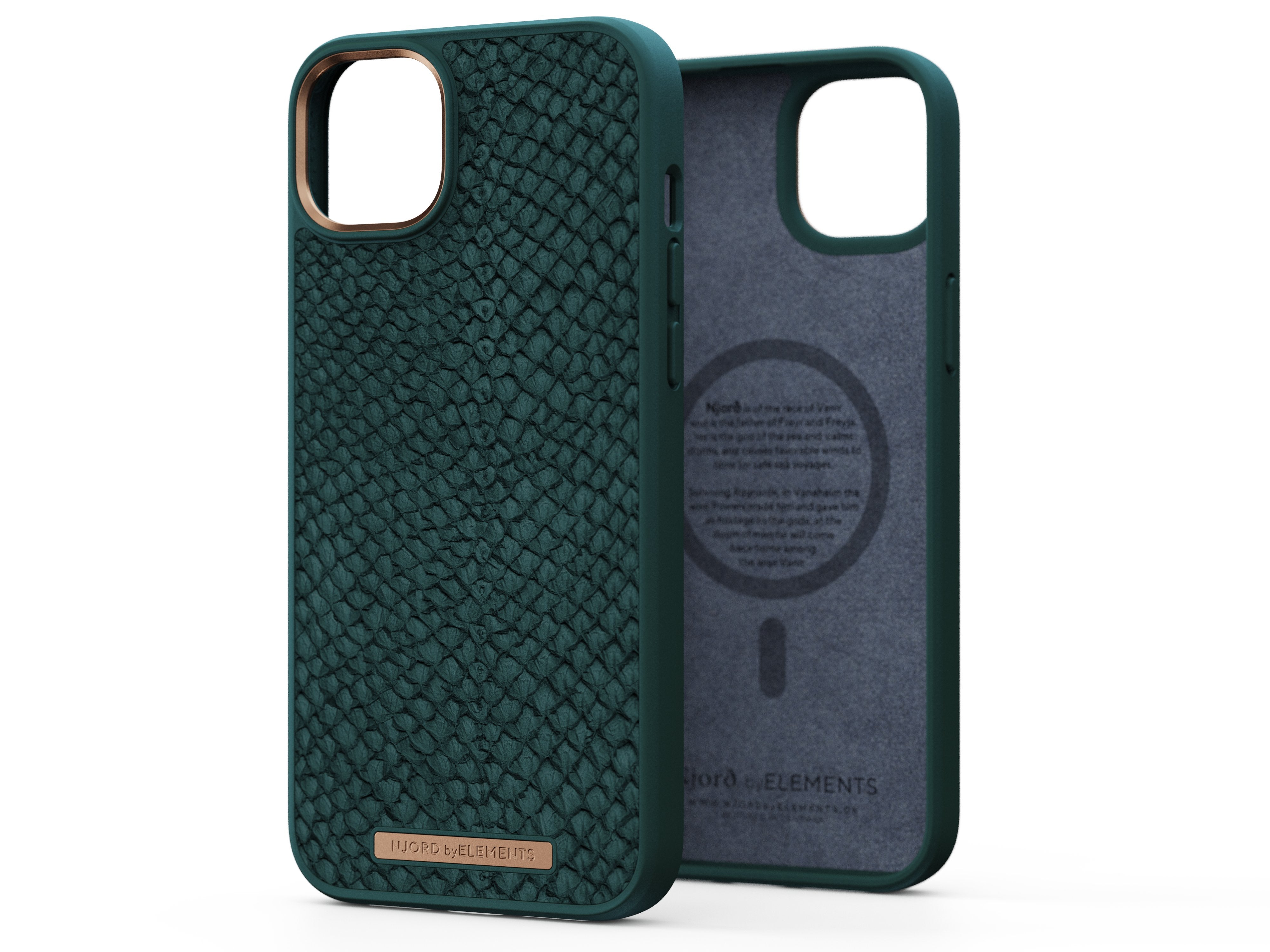 EAN 8720574620856 - Njord byELEMENTS Salmon Leather Magsafe funda para teléfono móvil 17 cm (6.7") Verde imagen 1
