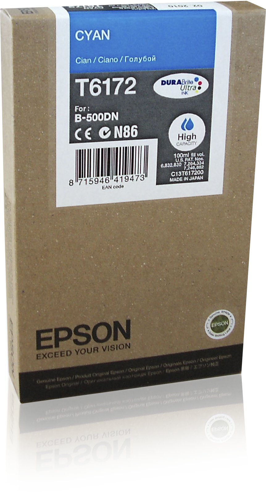 Epson Tinta Cian C13t617200 T6172 7000 Copias 100ml Alta Capacidad