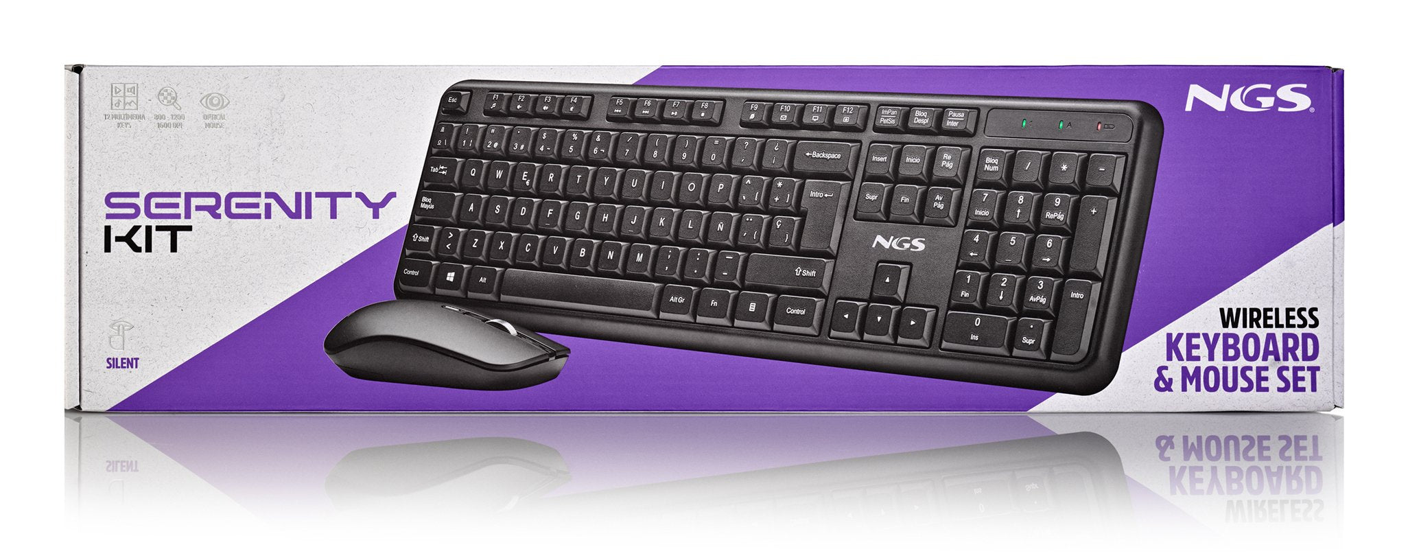 EAN 8435430627497 - NGS SERENITY KIT (QUERTY, ES) teclado Ratón incluido Universal RF inalámbrico QWERTY Español Negro imagen 6