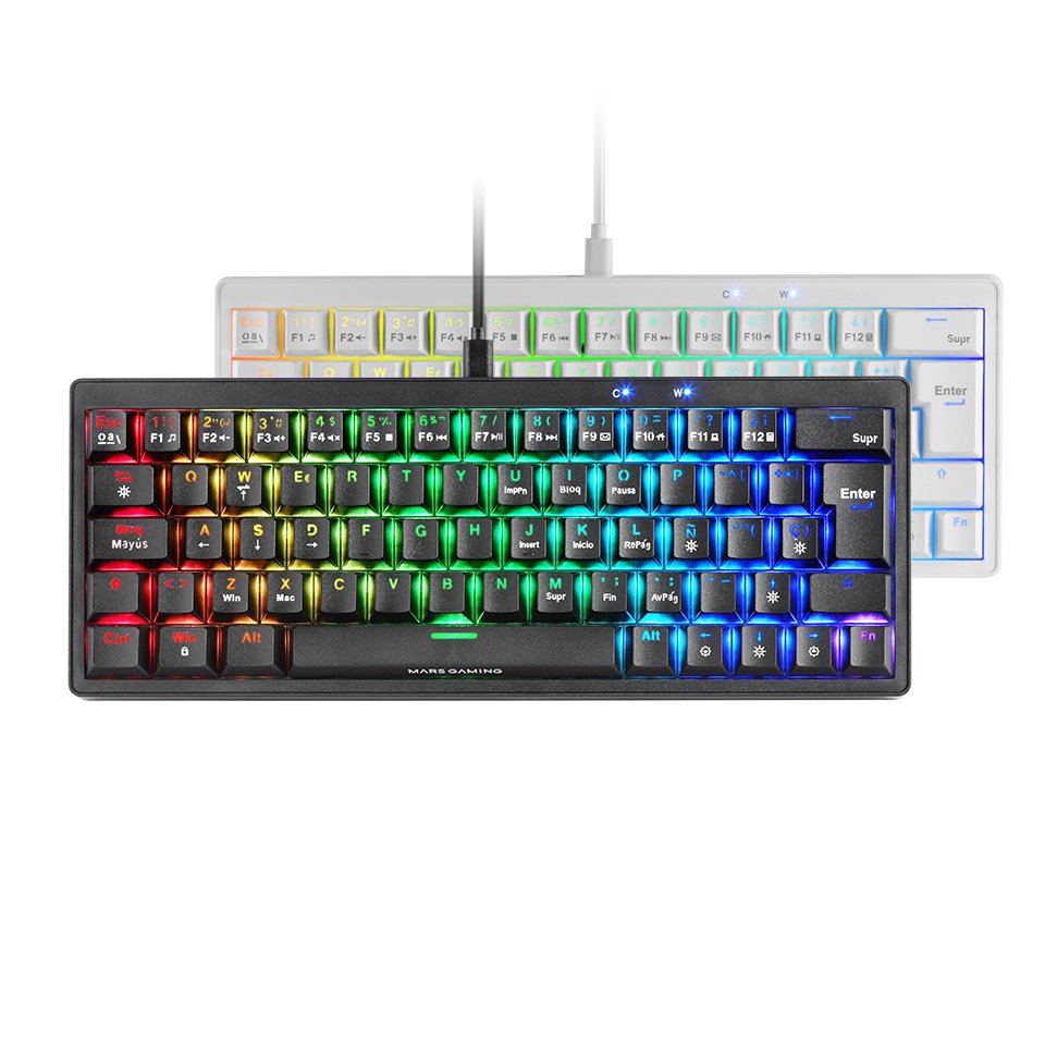 Teclado Español Gaming Mecánico Mars Gaming Mkminipro Switch Amarillo Negro