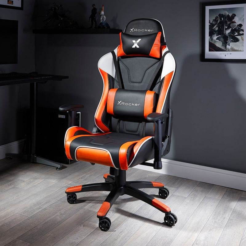 EAN 94338074567 - X Rocker Agility eSports Silla para videojuegos de PC Asiento acolchado tapizado Negro, Naranja, Blanco imagen 1
