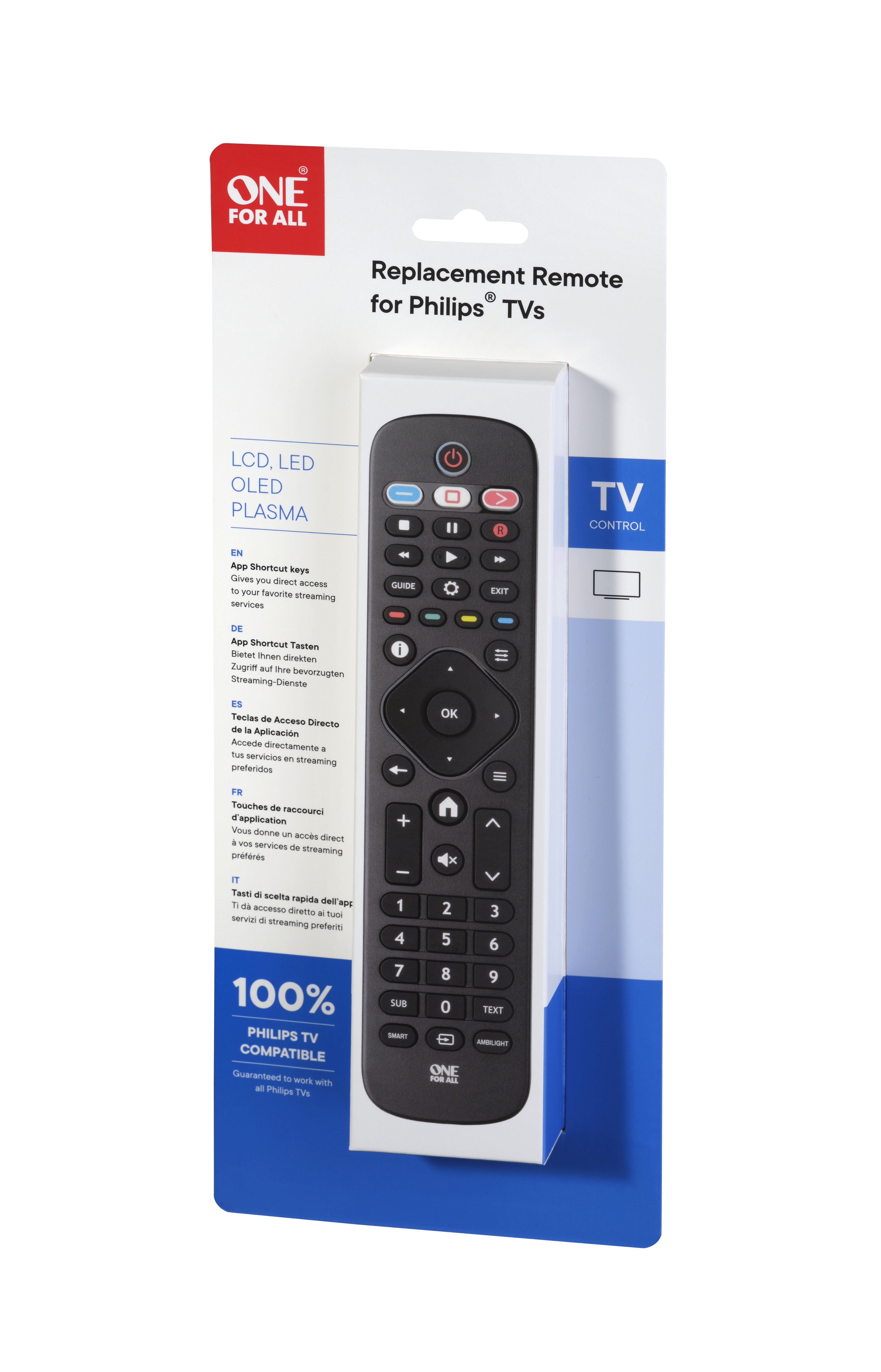 One For All Mando A Distancia De Repuesto Para Televisores Philips Urc4913