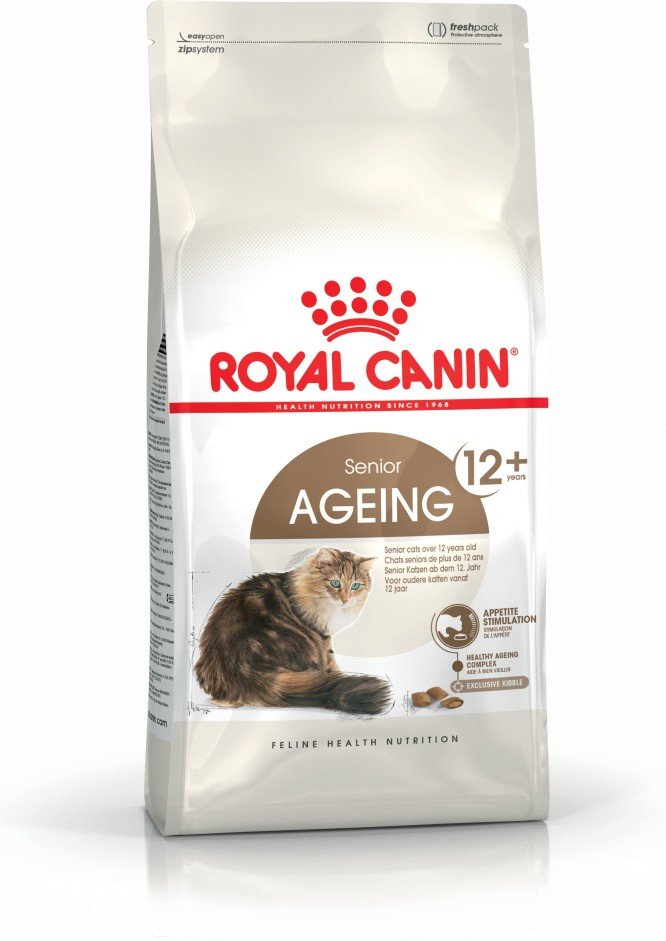 EAN 3182550786225 - Royal Canin Senior Ageing 12+ alimento seco para gatos 4 kg Aves, Vegetal imagen 1