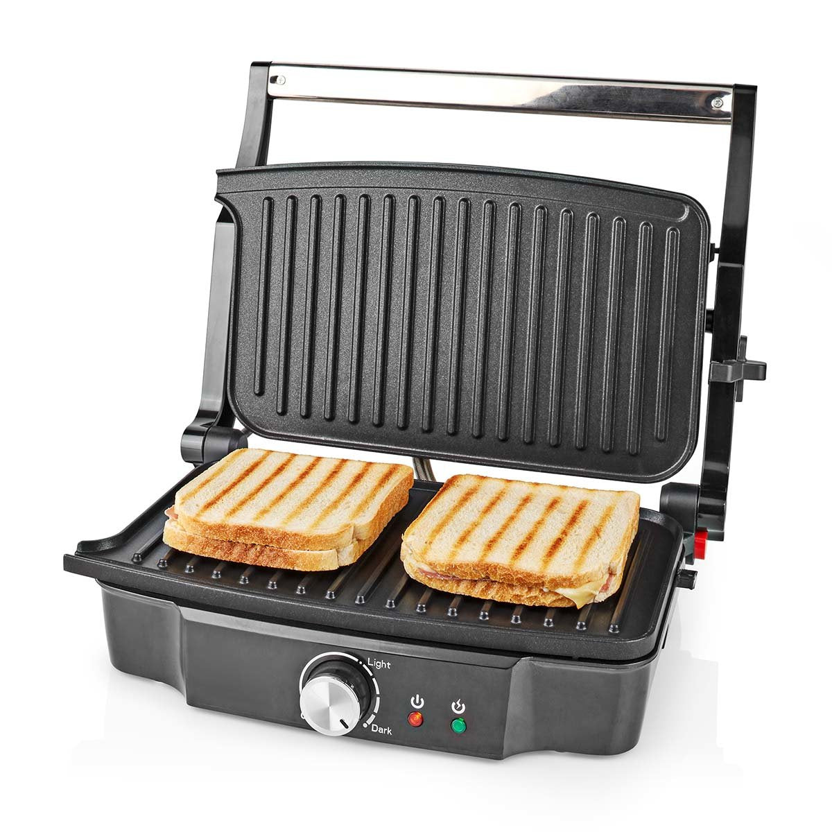 Nedis Parrilla De Contacto 1500 W Control De Temperatura Ajustable Acero Inoxidable / Plastico
