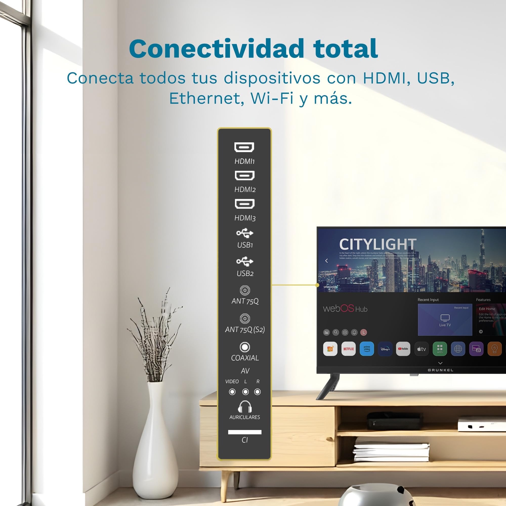 Televisor Grunkel Led-24pbw 24' Hd Smart Tv Wifi