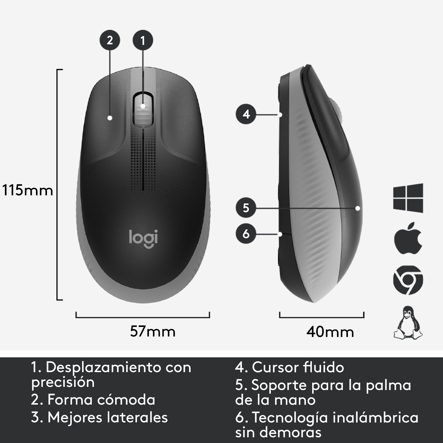 EAN 5099206091832 - Logitech 910-005906 ratón Oficina Ambidextro RF inalámbrico Óptico 1000 DPI imagen 12